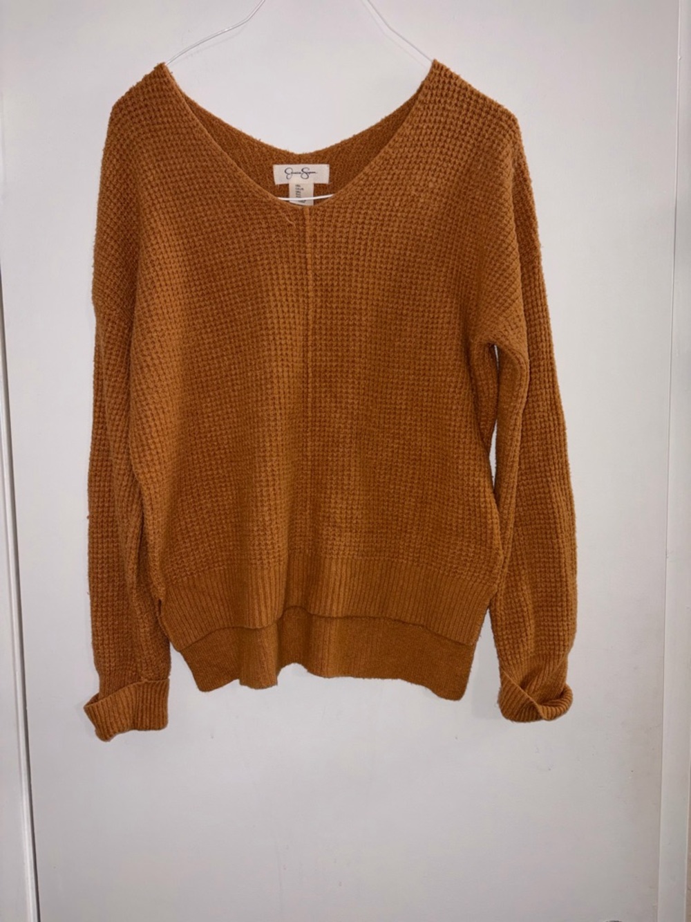 Jessica Simpson Rust Waffle Knit Sweater